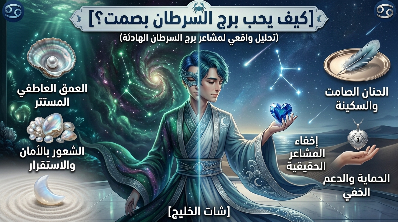 كيف يحب برج السرطان بصمت؟ 7 علامات خفية تكشف عشق ابن البحر الخجول قبل أن ينطق لغته