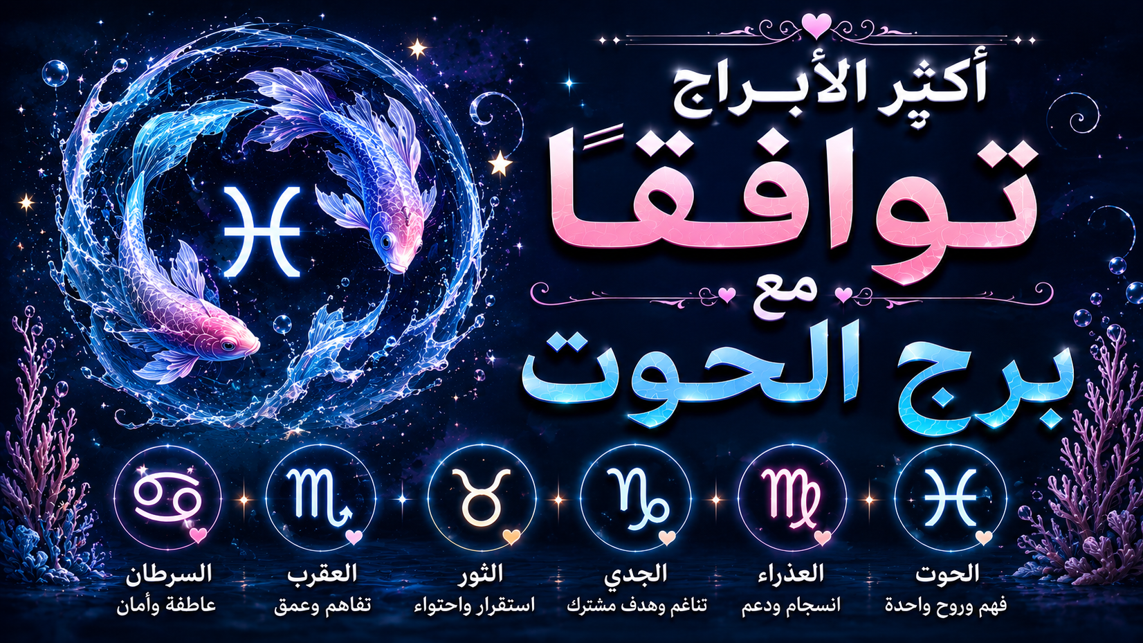 من هو توأم روح برج الحوت؟ اكتشف أكثر الأبراج توافقًا مع 