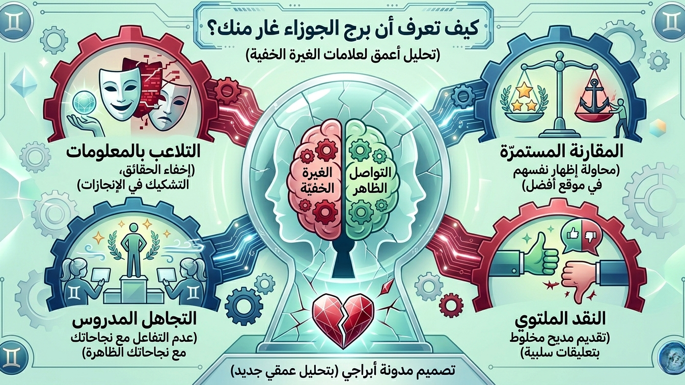 كيف تعرف أن برج الجوزاء غار منك؟ علامات الغيرة الصامتة والمفاجئة عند التوأم الهوائي