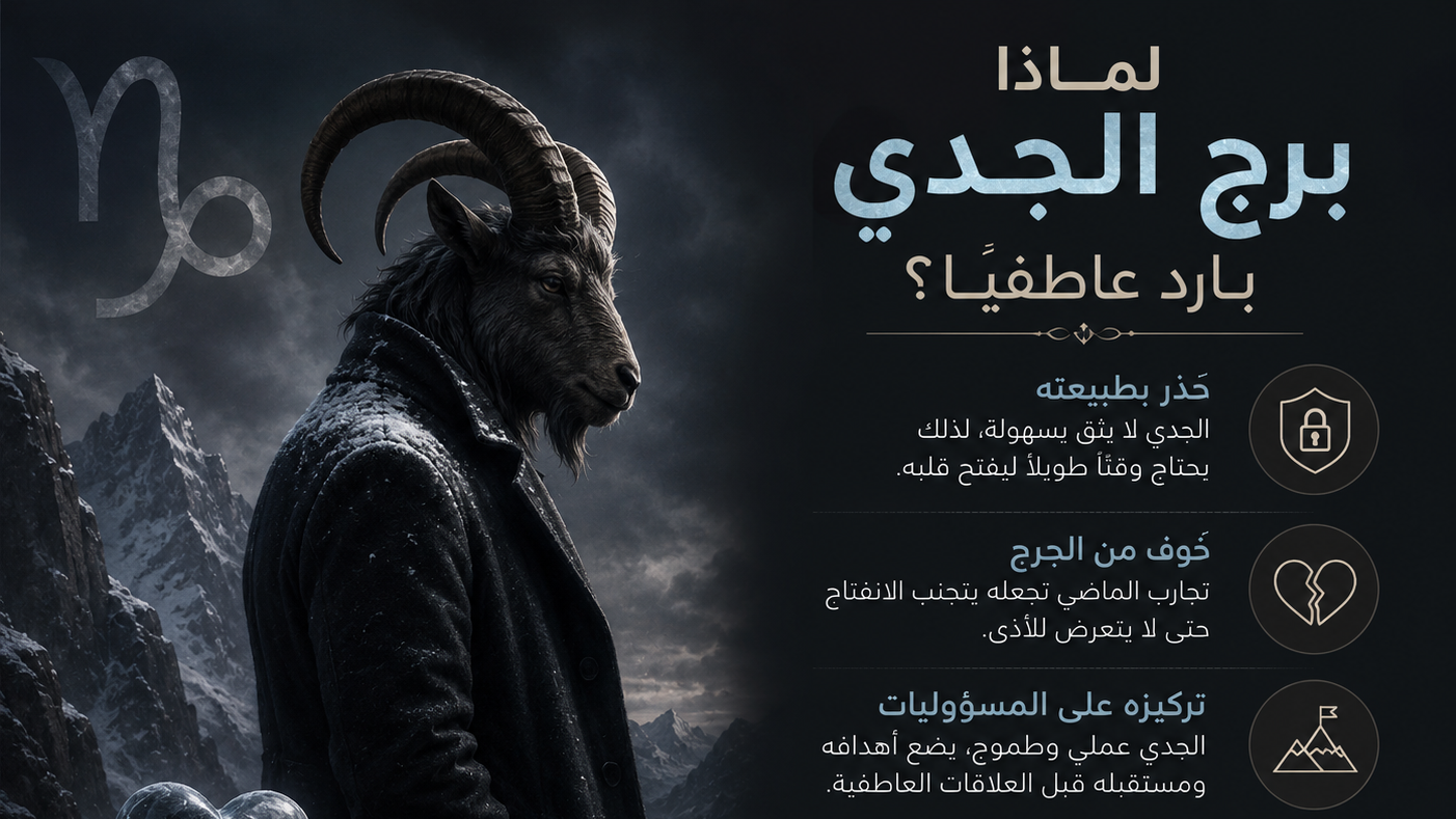 لماذا يظهر برج الجدي بارداً عاطفيًا؟ حقيقة مشاعر 