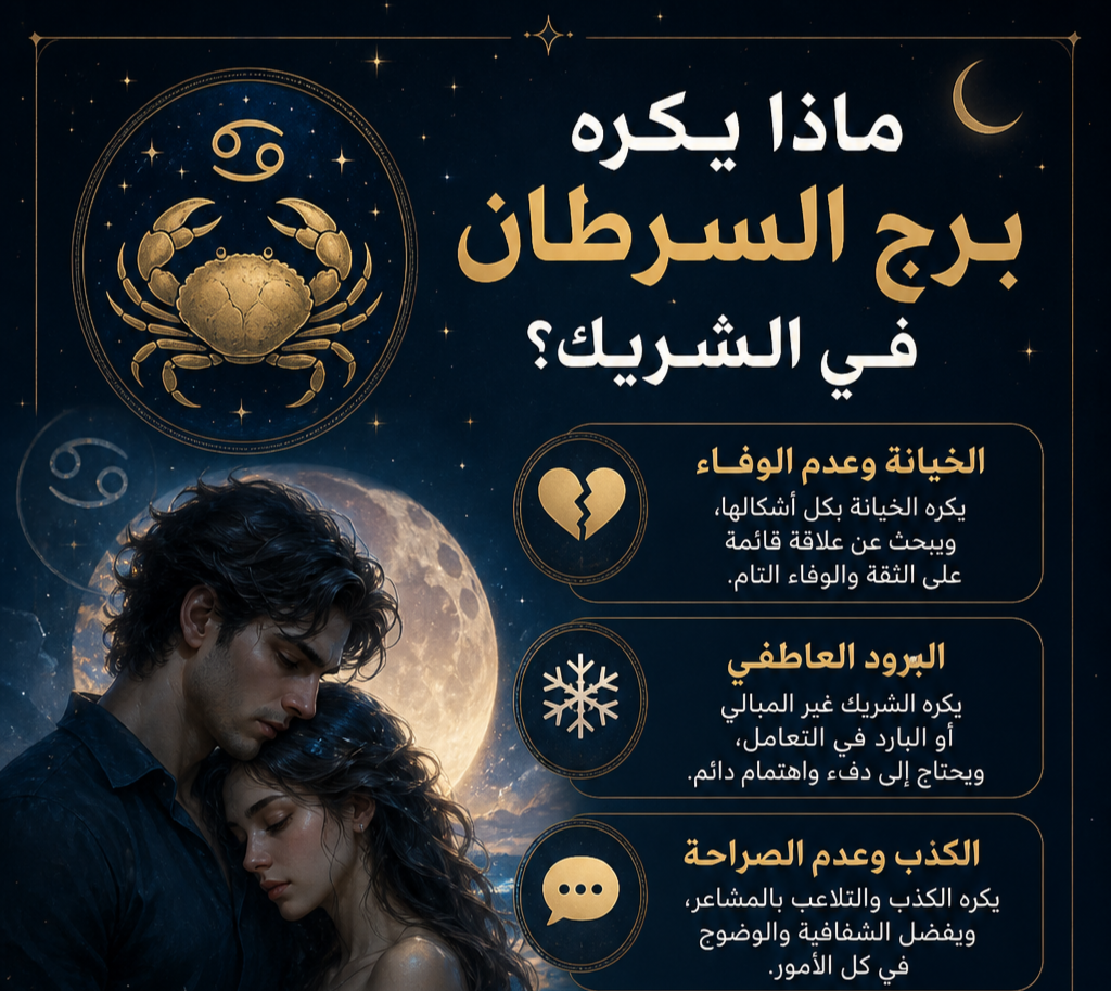 ماذا يكره برج السرطان في الشريك؟ 7 تصرفات قد تجعل قلب 